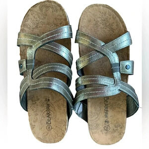 BearPaw Metallic Silver Women's Sandals, NWT.